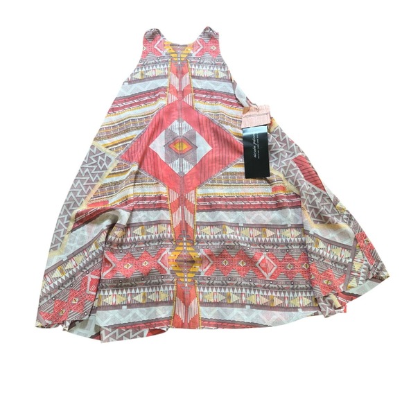 Nicole Paloma Aztec Sunset Gigi Dress Sleeveless Boho Chic Smaller - Picture 1 of 7
